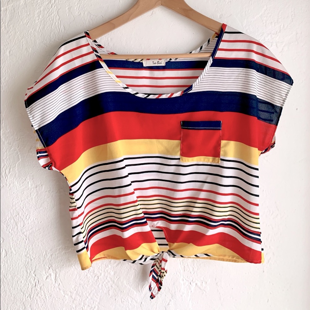 Women’s vintage 80s style striped shirt